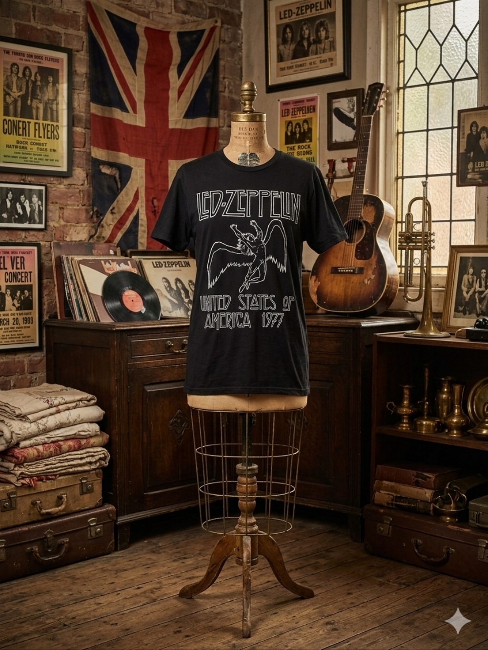 Led Zeppelin 1977 US Tour Graphic Tee - Size Medium - Mythgem Official